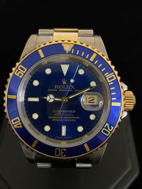 rolex submariner blue dial stainless|Rolex Submariner blue gold price.